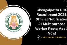 Chengalpattu DHS Recruitment 2025 Official Notification 21 Multipurpose Worker Posts; Apply Now!