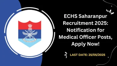 ECHS Saharanpur Recruitment 2025 Notification for Medical Officer Posts, Apply Now!