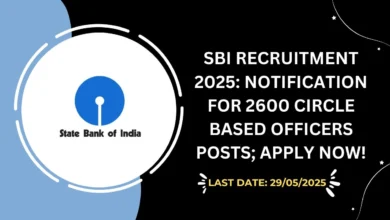 SBI Recruitment 2025 Notification for 2600 Circle Based Officers Posts; Apply Now!