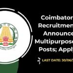 Coimbatore OSC Recruitment 2025 Announced for Multipurpose Helper Posts; Apply Now!