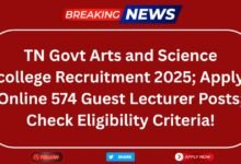 TN Govt Arts and Science college Recruitment 2025