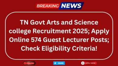 TN Govt Arts and Science college Recruitment 2025