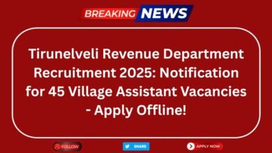 Tirunelveli Revenue Department Recruitment 2025, Village Assistant Vacancies