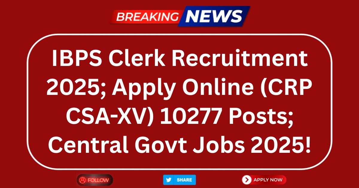 IBPS Clerk Recruitment 2025