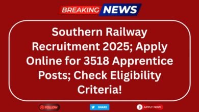 Southern Railway Recruitment 2025; Apply Online for 3518 Apprentice Posts; Check Eligibility Criteria!