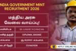 India Government Mint Recruitment 2026