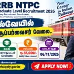 RRB NTPC Graduate Level Recruitment 2026 3477 Railway Vacancies Ticket Supervisor